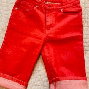 DG2 Red/Orange stretch Bermuda Shorts